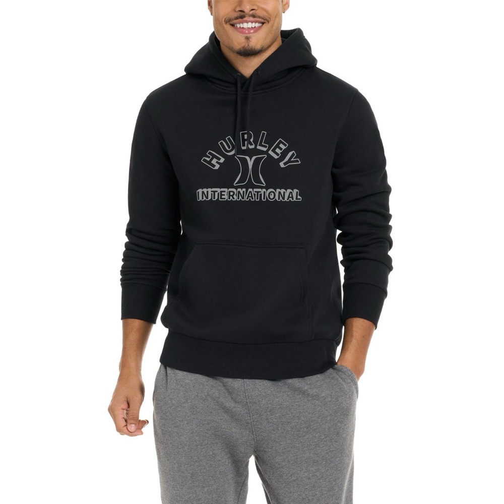 NWT Hurley Men’s Cotton Blend Graphic Hoodie (black)